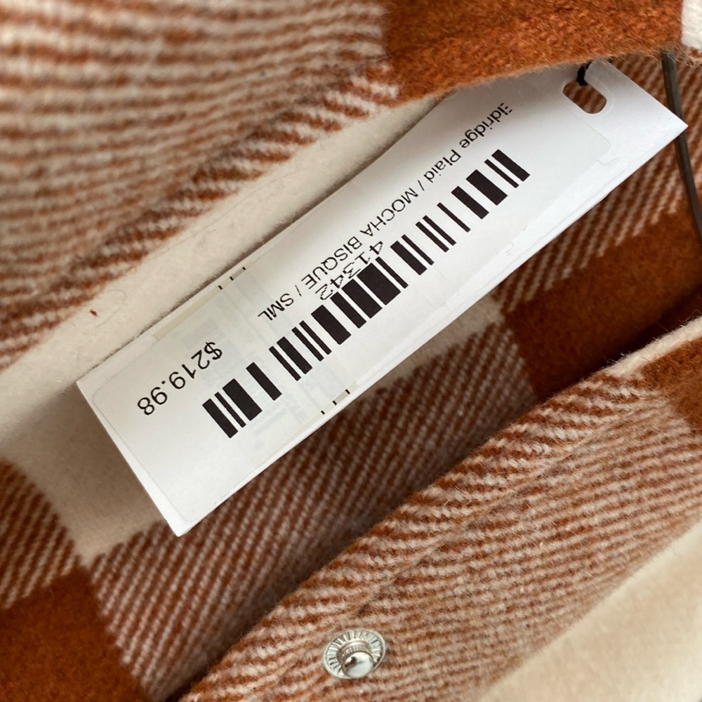 Steve Madden new plaid shacket in cognac New with tags.